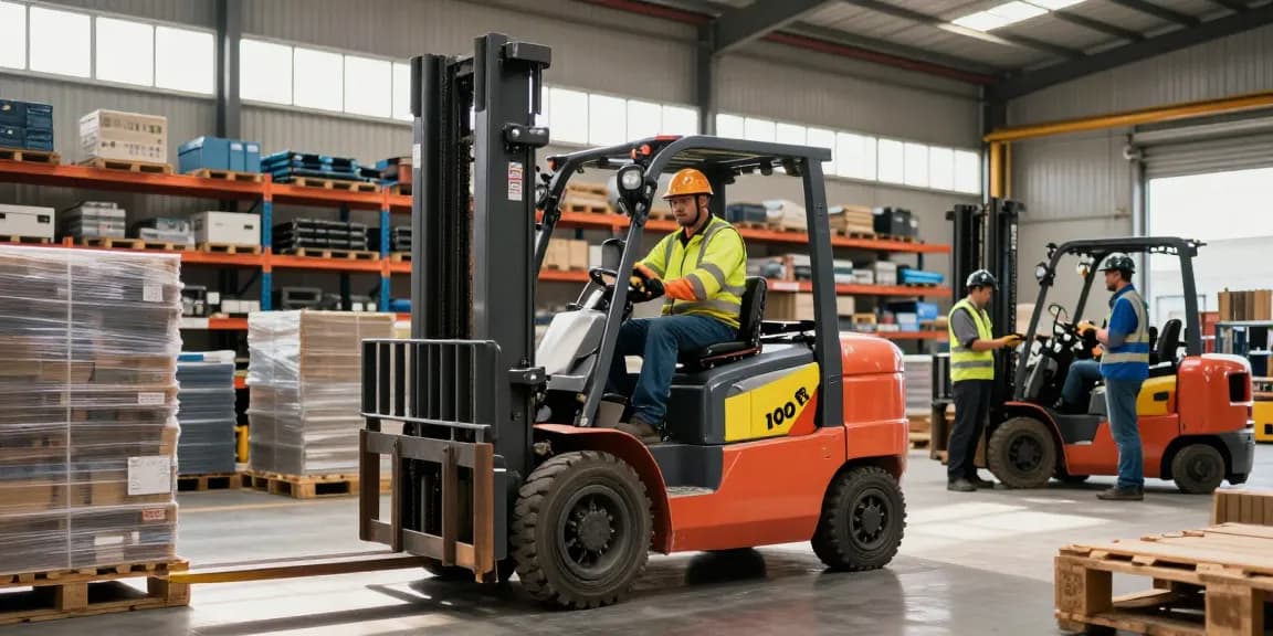 Best loader in Dallas operating in an active warehouse, showcasing electric telescopic loader and electric forklifts in a modern facility.