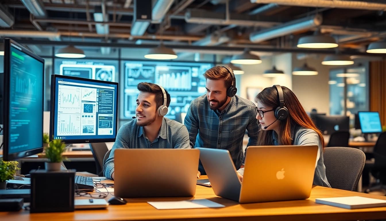 Enhance your search for msp companies near me with a professional IT support team in action.