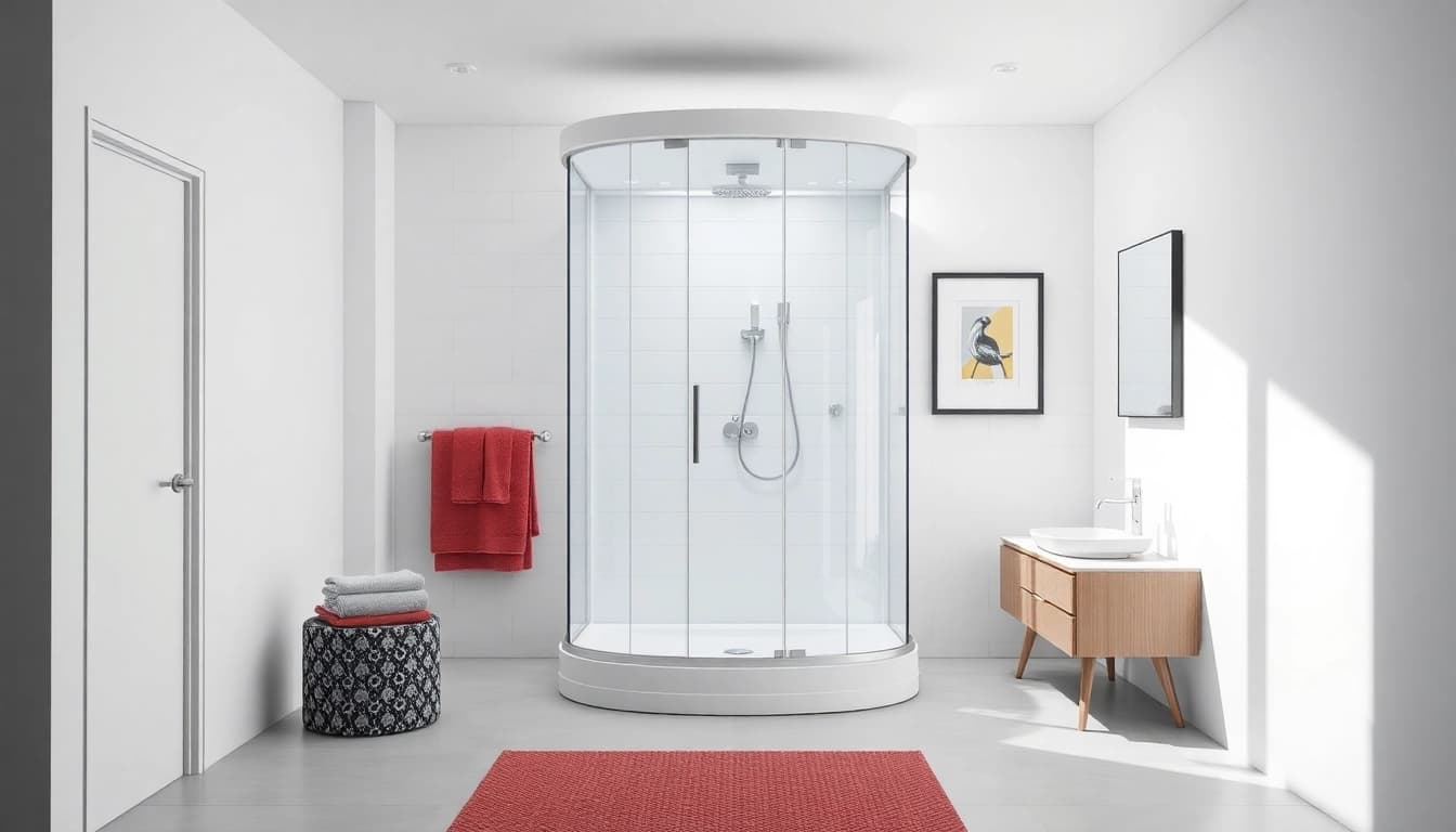 Genießen Sie die Eleganz der sonni Duschkabine in einem modernen Badezimmer.