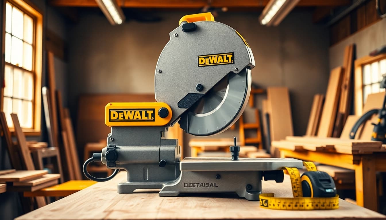 Cutting wood with precision, the DeWalt band saw ensures accuracy in every project.