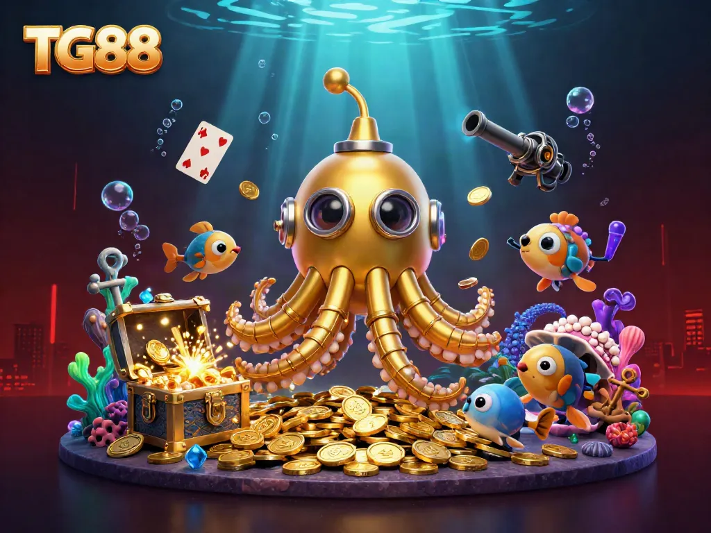 Engage in thrilling gameplay at TG88 with a dynamic underwater scene filled with riches.