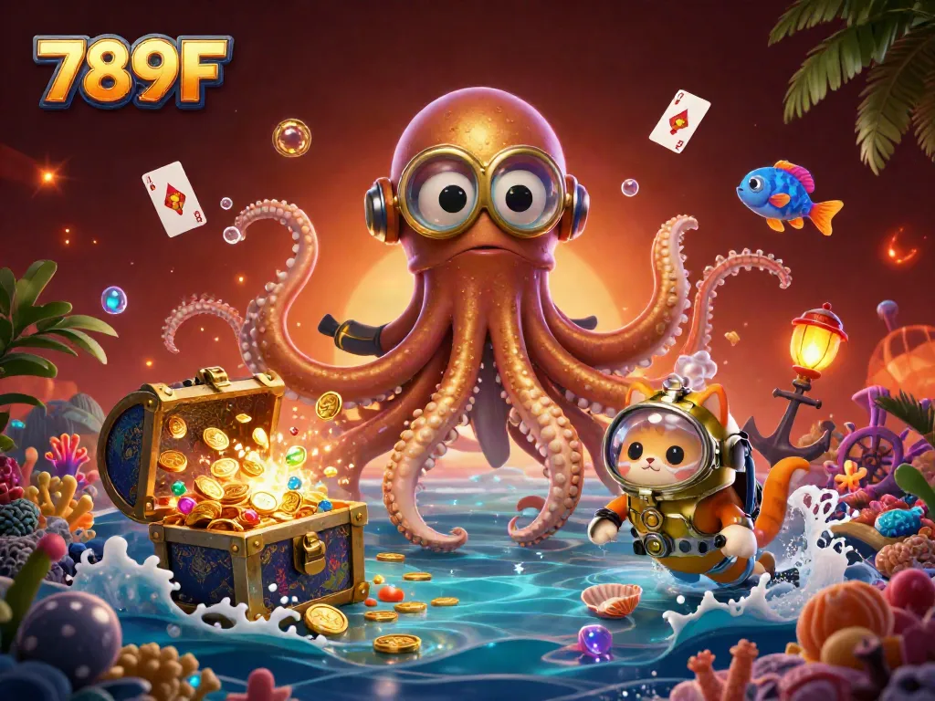 Experience the thrilling world of 789F with a kraken-themed underwater adventure, showcasing excitement and treasures.