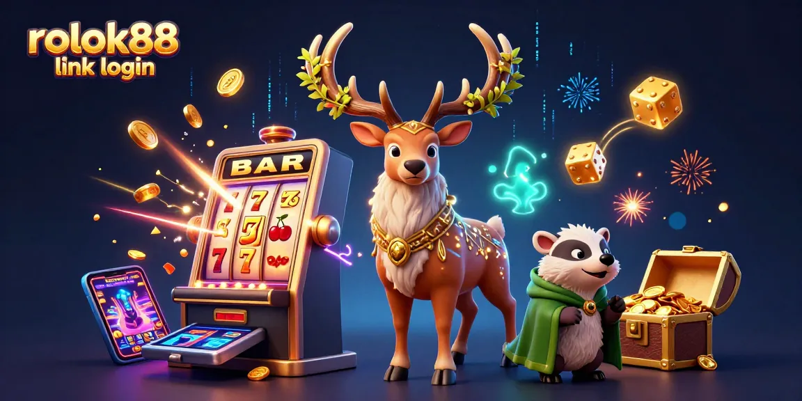 Experience thrilling gameplay with rokok88 link login amidst a burst of colorful casino elements.