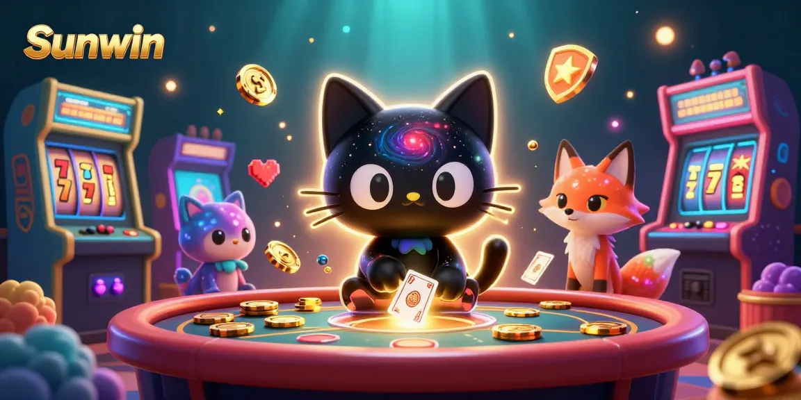 Experience thrilling gameplay at Sunwin's cosmic casino with immersive 3D characters and vibrant game elements.